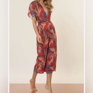 Red Carter Vivian Floral Tropical Red Jumpsuit